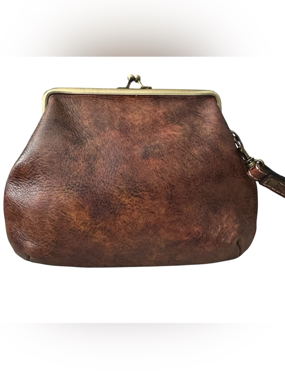 Patricia Nash Savena Wristlet Clutch Boho Western Tooled Kiss-lock Leather Bag - Picture 5 of 13